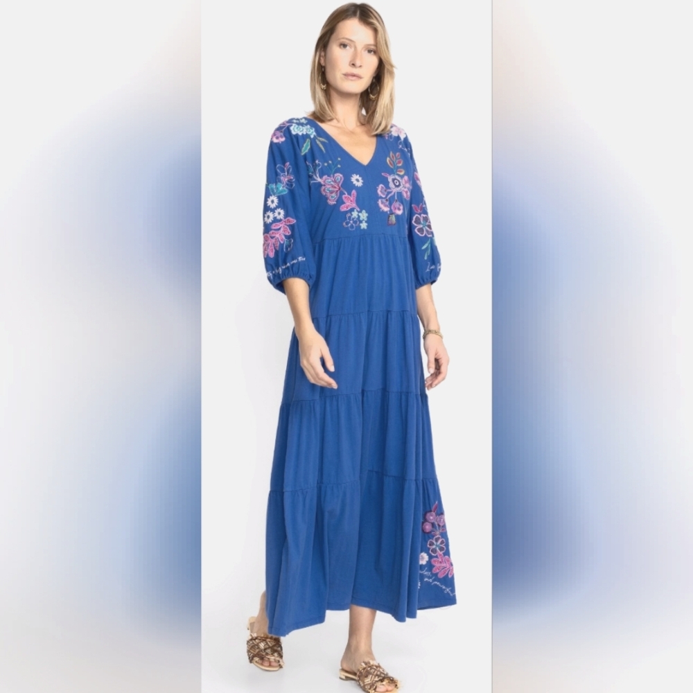New Johnny Was Shilo Dolman Tiered Knit Dress